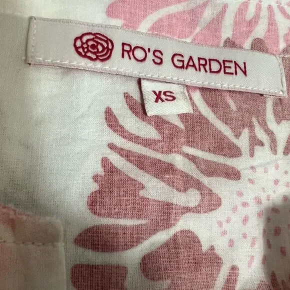 Ro's Garden Caroline Cover Up Tunic Dress in Floral Pink & Red XS Tuckernuck